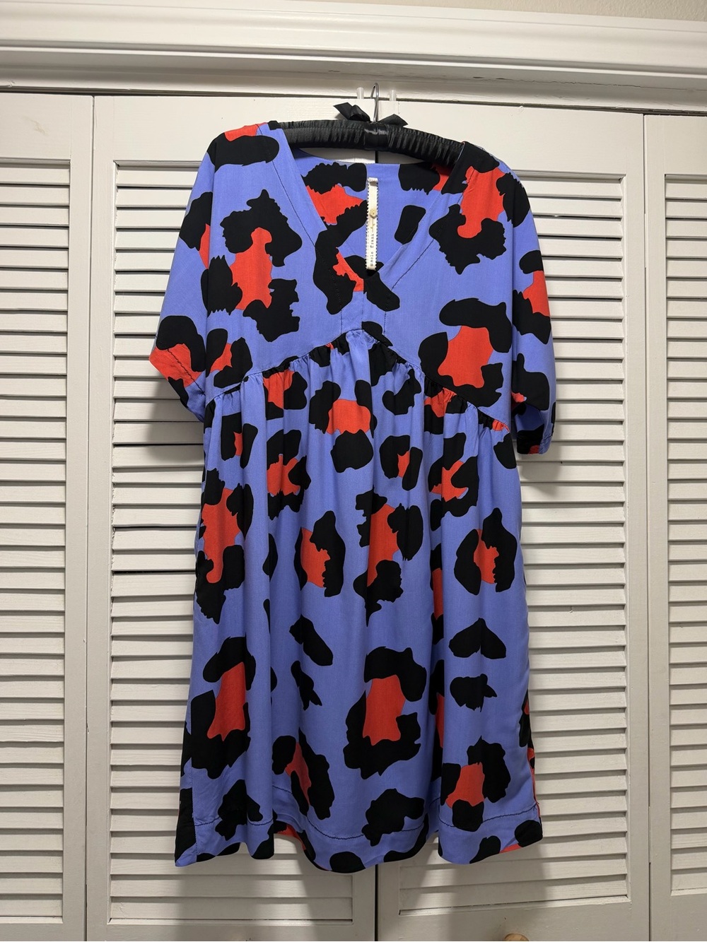 Uncle Frank Rayon dress blue abstract Print